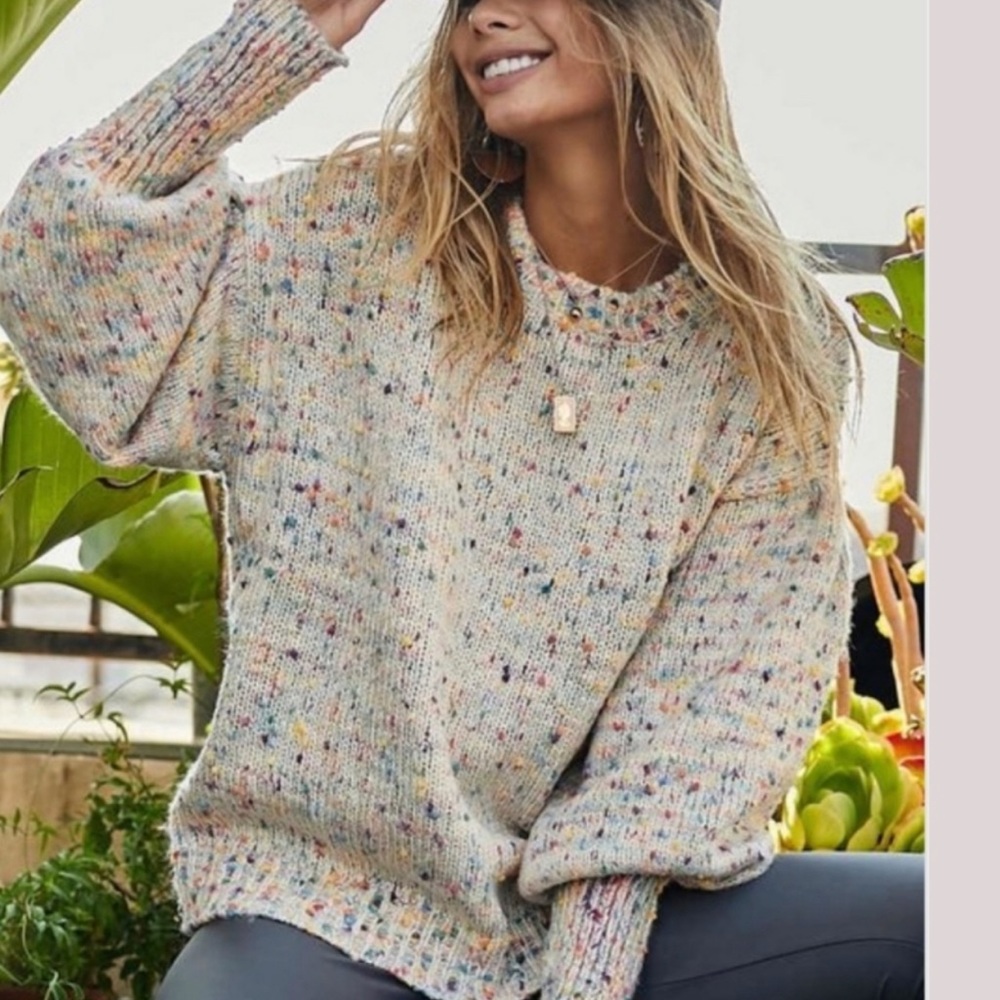 (8-10) Last 1! Ivory Confetti Relaxed Fit Sweater - Picture 5 of 5